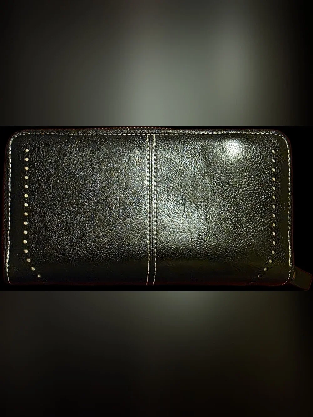 Black Wallet with Contrast Stitching